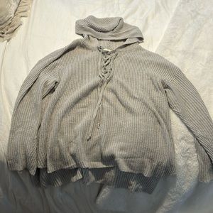 BP grey hooded lace up sweater